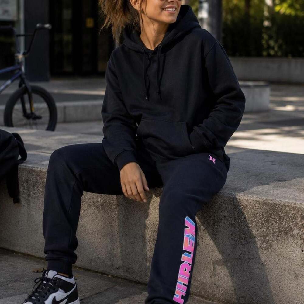 Hurley Graphic Logo Jogger Sweatpants Black Size Small